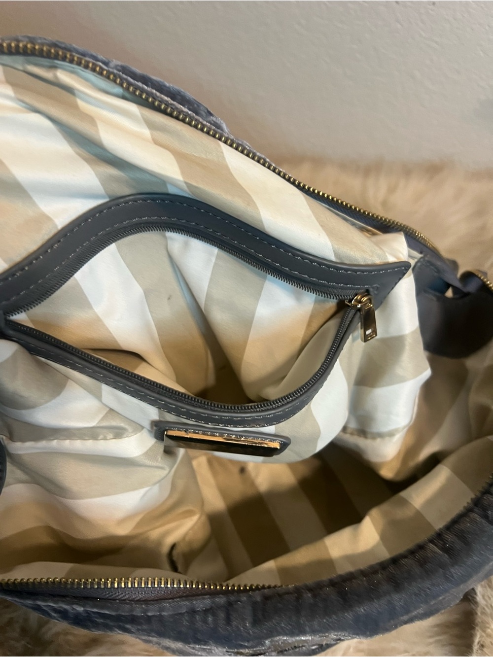 Urban Expressions Slate Gray Velvet Embroidered Hobo - Picture 9 of 9